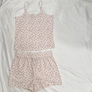 Sincerely Jules White and Pink Floral Pajama Set